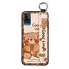 Durable Fashion Design Phone Case For ZTE Blade A71 Cartoon Ring Anti-dust Phone Holder Anti-knock Lanyard Kickstand
