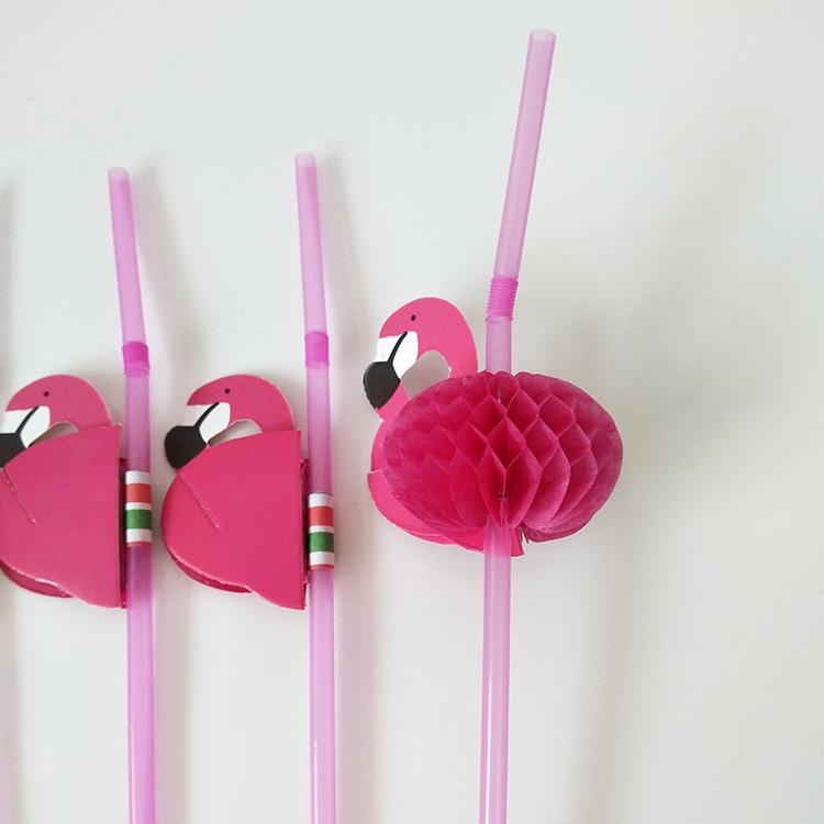 Flamingo Straws - Pink Party Decorations for Drinks and Photo Props