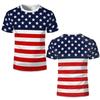 T-shirt Stile Bandiera Americana Retro Stampa 3D Estate Aquila Cuore Grafica Tee Street Unisex Sportivo Casual Traspirante Manica Corta