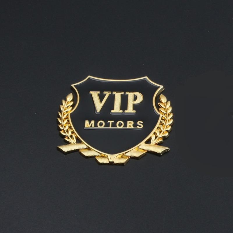 New Personalized VIP Car Logo Car VIP Word Logo Side Logo Decorative Sticker Modified Metal Tail Logo JP Car Sticker