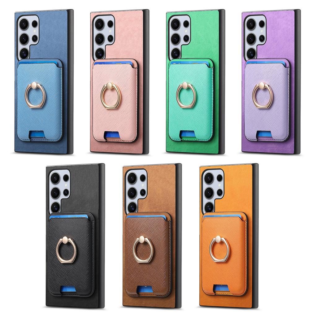 2 in 1 Detachable Cards Solt Wallet Leather Ring Holder Case For Samsung Galaxy S25 Ultra S24 FE S23 Plus A16 A55 A15 A56 Cover