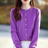 Leichte Strickjacke für Damen aus 50 % Wolle und 50 % Maulbeerseide – vielseitige Strickware für 4 Jahreszeiten für ganzjährigen Komfort und Stil
