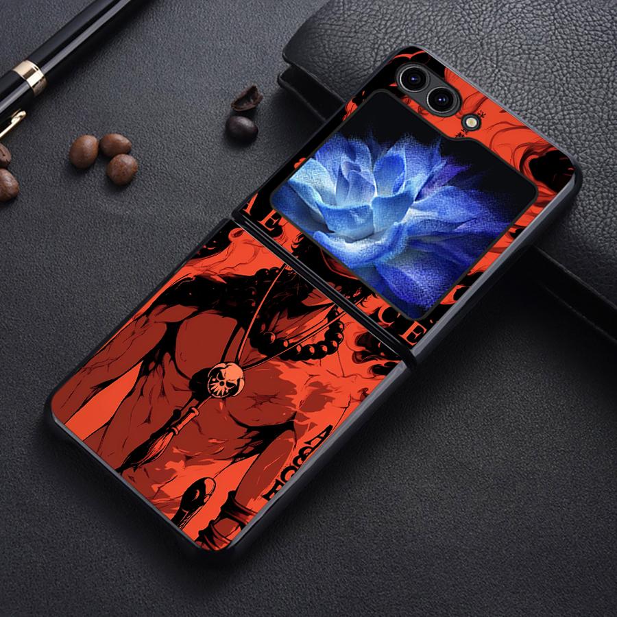 

One Piece Luffy Ace Back Phone Cover Funda Case for Samsung Galaxy Flip6 Flip3 Flip5 Flip7 FE Flip4 Z Flip 7 6 5 4 3 Galaxy Z Flip5