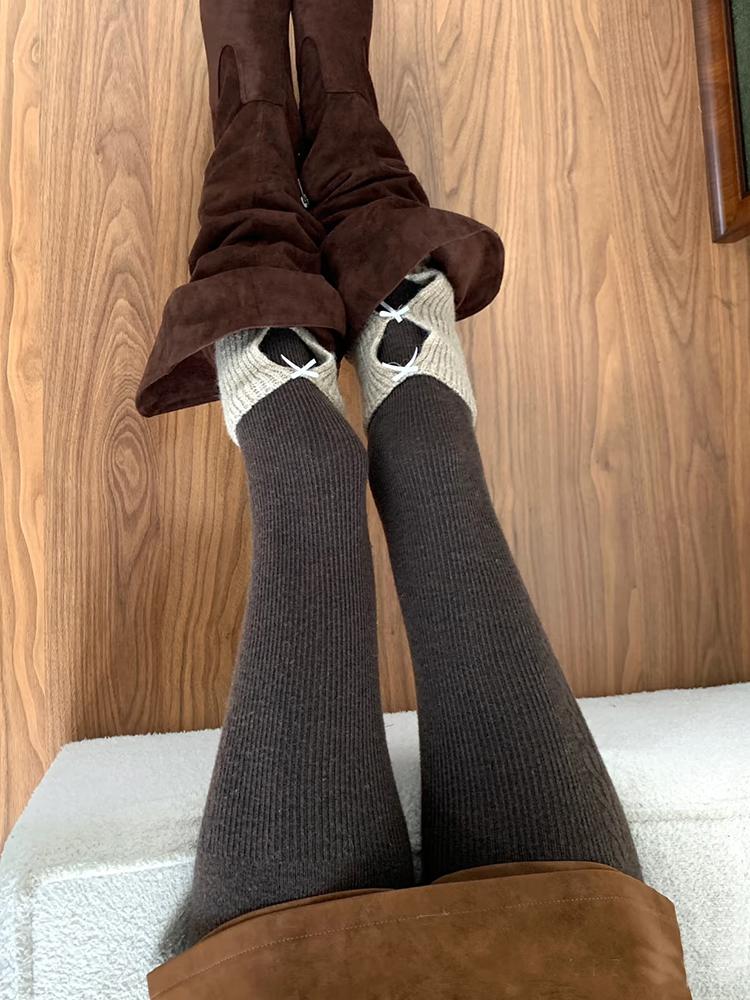 Korean Knitted Side Twist Tights Women Vertical Thermal Light Slimming Simple Versatile Pantyhose Underwear Leggings Stocking