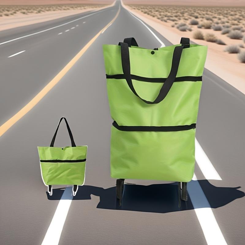 

Складная тележка для покупок на колесах - Легкая, портативная тележка для продуктов и доставки, Прочная ткань Оксфорд, 3.54 X 2.36 X 1.97 зелёный