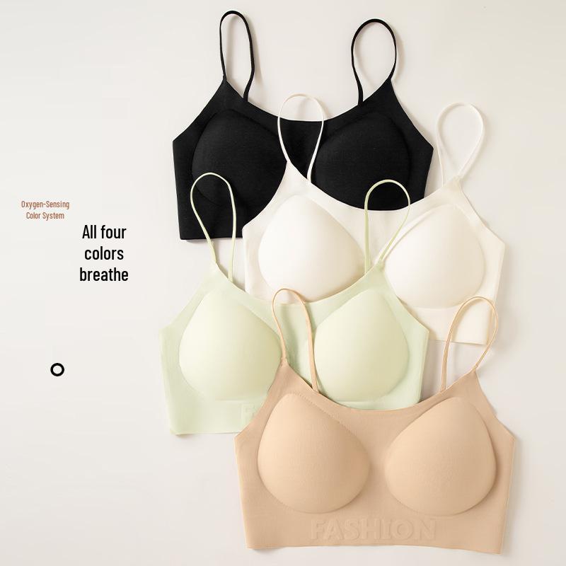Traceless Invisible Jelly Foundation Bra: Comfortable Lift, Summer Thin Straps, Beautiful Back, Fixed Cup, Women's Underwear.