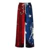Women’s Loose Fit Casual Wide Leg Pants with Elastic Waist Drawstring and Printed Design Long Trousers with Pockets for Everyday Wear
