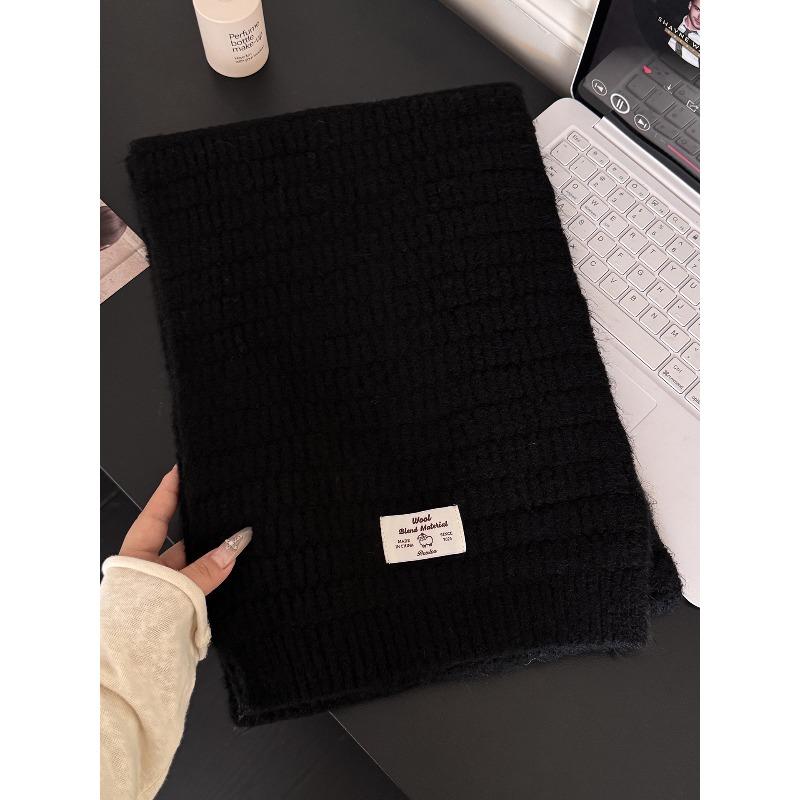 Korean Autumn and Winter New High Quality Wool Blended Knitted Scarf for Women Warm and Versatile Couple Atmosphere Scarf