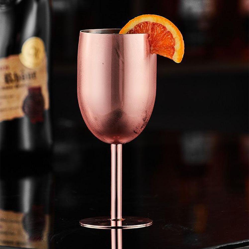 Retro Stainless Steel Goblet Creative Tall Glass Wineglasses Metal Wine Glass  Water Bottle