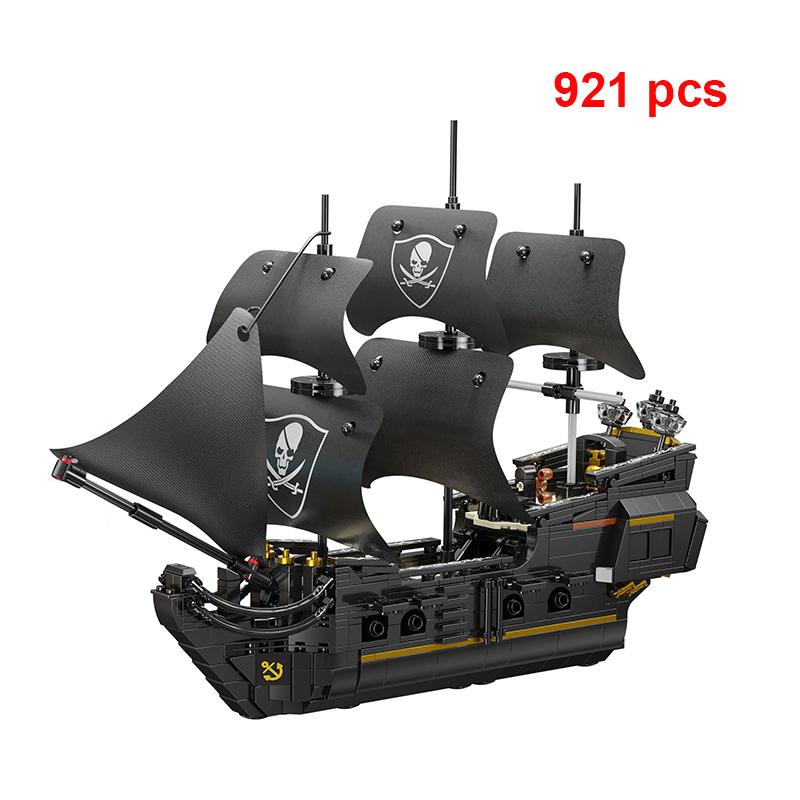 Statek Piracki Moc Okręt Wojenny Statek Wycieczkowy Łódź Wyspa Czarna Perła Model Żaglówka Zestawy Klocków Edukacyjne Zabawki Prezent