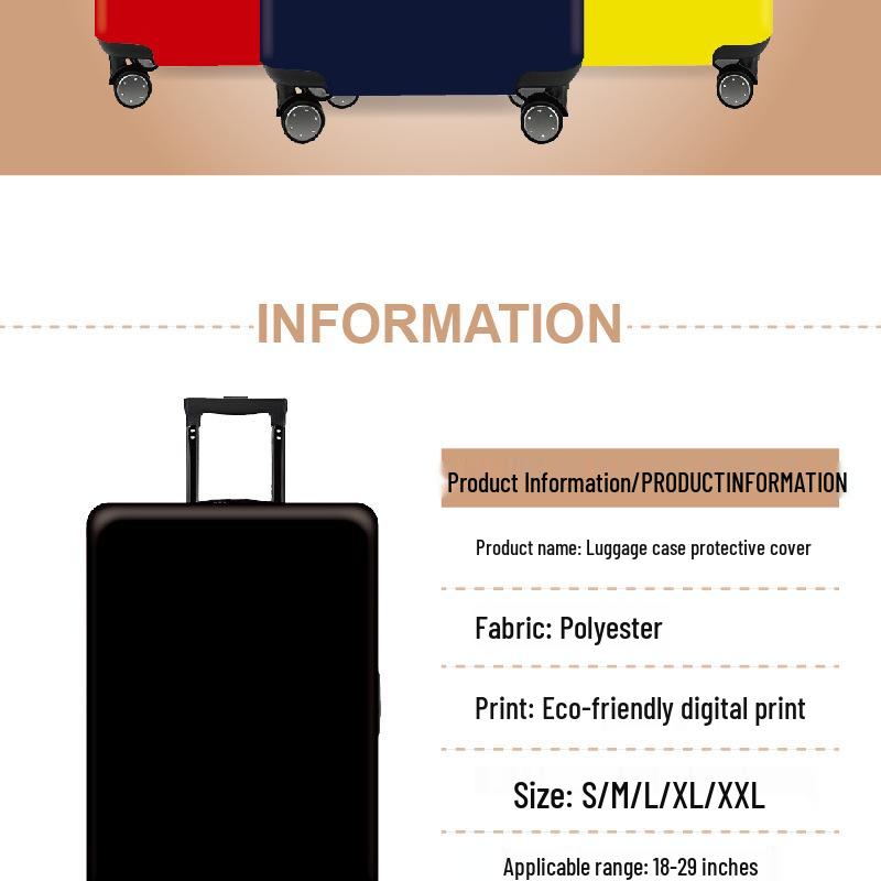 Solid Color Removable Luggage Protector with Logo Option and Buckles