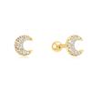 Ania Haie Gold Pave Crescent Barbell Single Piercing E070-07G