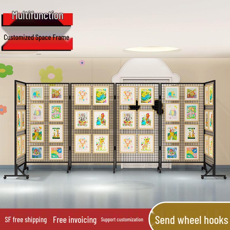 Wrought Iron Folding Display Stand for Art Exhibitions and Storage