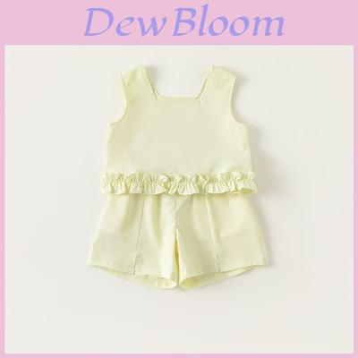 Baby Girl Summer Sleeveless Outfit Set With Lace Details For Toddlers