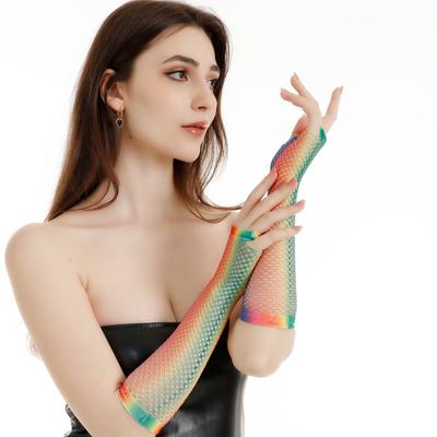 Lone Fishnet Gloves Fingerless For Women Fish Net Arm Sleeve Mesh Emo Goth Punk 80s Scene Accessories