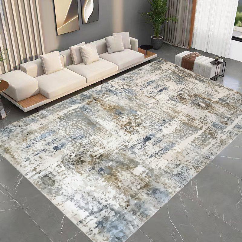 Ink Splash Style Imitation Cashmere Rug - Stain-Resistant Living Room or Bedroom Carpet, Large Area Coverage