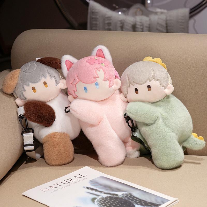 Cute Animal Fox Puppy Satchel Plush Toy Doll Girl Diagonal Straddle Bag Backpack Children'S Rag Doll