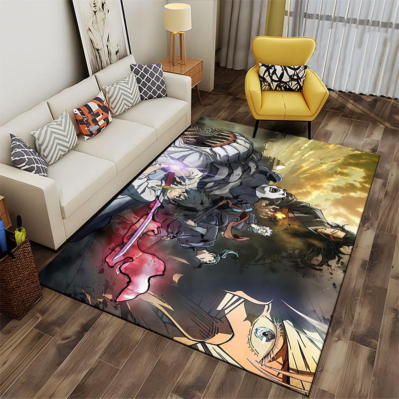 Anime Warrior Battle Scene Carpet Suitable As a Non-slip Mat for the Living Room or Bedroom Sofa