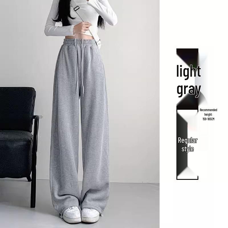Pantaloni Larghi Grigio a Vita Alta Stile Americano - Collezione Primavera/Autunno 2025