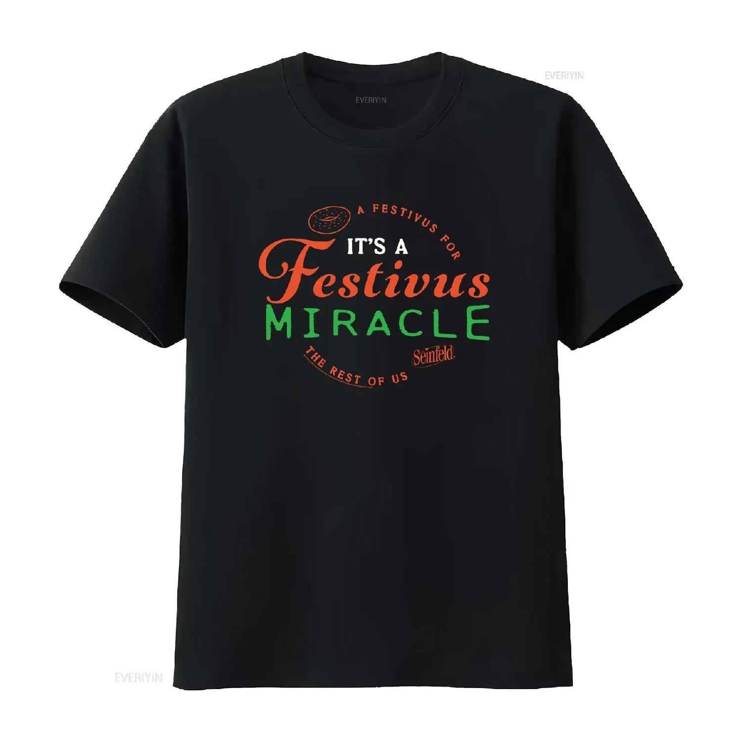 Seinfeld It s A Festivus Miracle T Shirt vintage Washed homme Unisex fashion Casual streetwear Slightly Versatile Comfortable XXXXL
