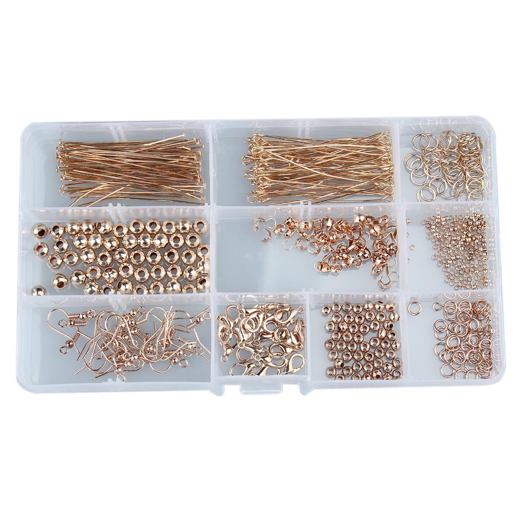 1Box/Set Ear Hooks Open Jump Rings Set Gold Color Lobster Clasps Head Pin Neddles For Jewelry Making DIY Earrings Findings Kit