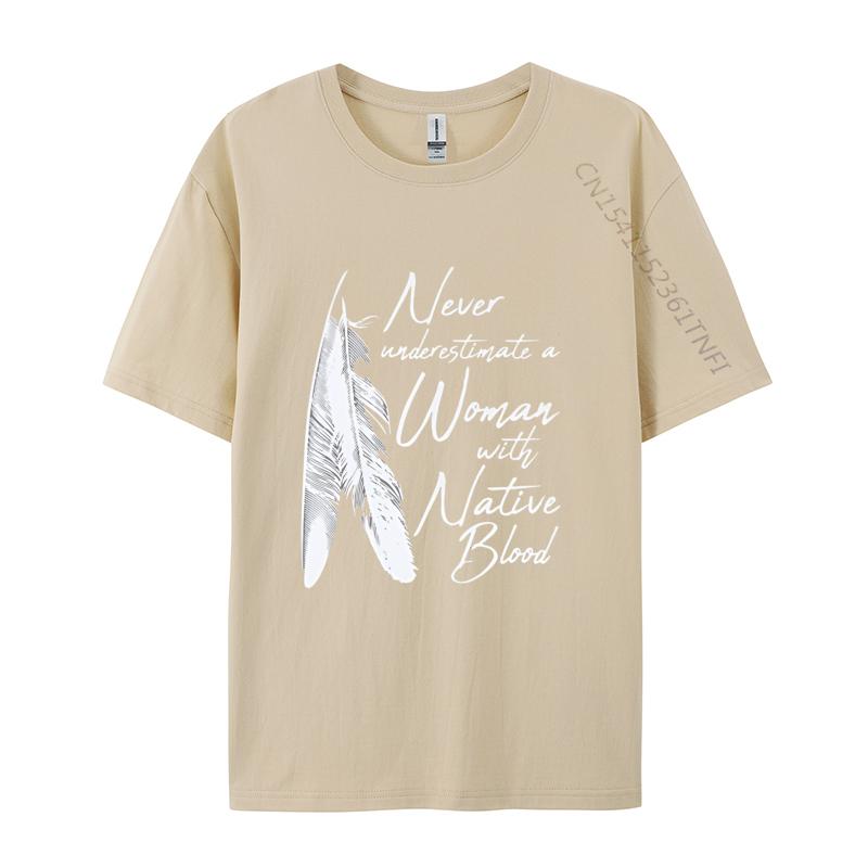 Native American A Woman With Native TShirt Cotton Men T Shirt Leisure T Shirts Casual On Sale Aesthetic Tshirt
