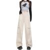 2025 Women's High-Waisted Petite Cargo Pants - Spring/Autumn Loose Draped Wide-Leg Style