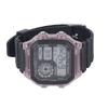Electronic Sports Watch 12 24 Hours Waterproof Digital Wrist Watch with Luminous Alarm Timing Function Transparent Purple