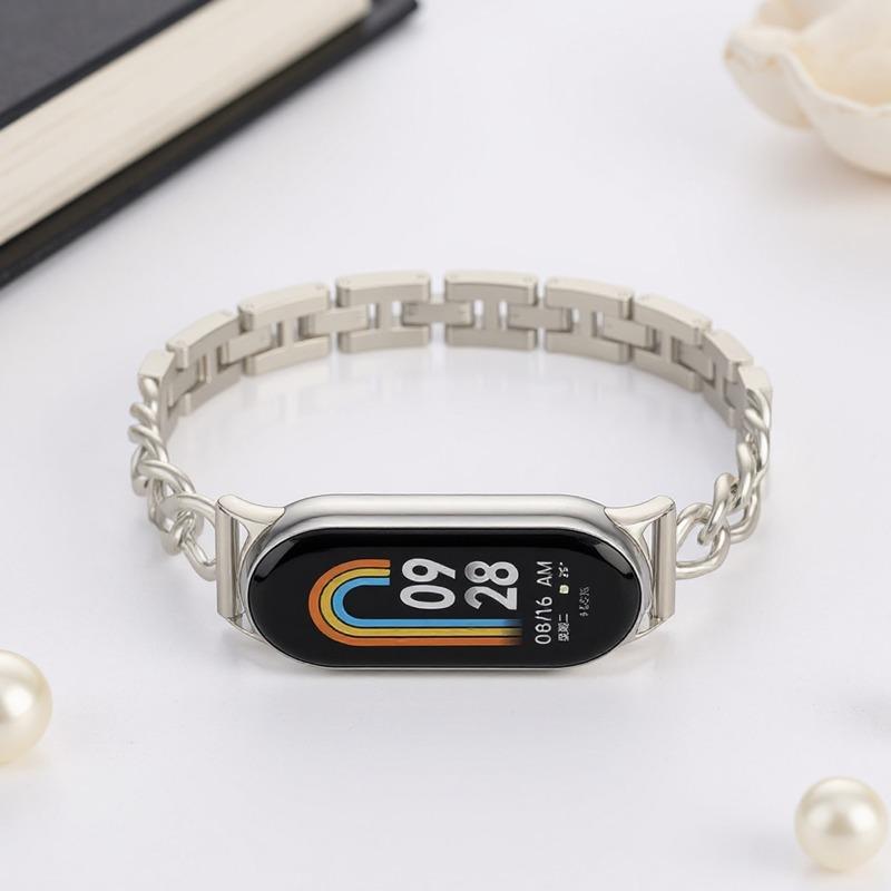 Correa de Acero Inoxidable de Lujo Para xiaomi mi band 10 9 8 Reemplazo de Correa para reloj inteligente para mi band 9 Pulsera Correa de reloj Accesorios