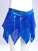 Girls Jazz Dance Costume Sparkly Sequins Metallic Asymmetric Skirt Performance Dancewear