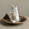 3D Printed Reading Cat Figurine, Cute Reading Book Cat Statue with Glasses, Collectible Animal Sculpture for Bookshelf, Desktop Decor, Gift for Cat