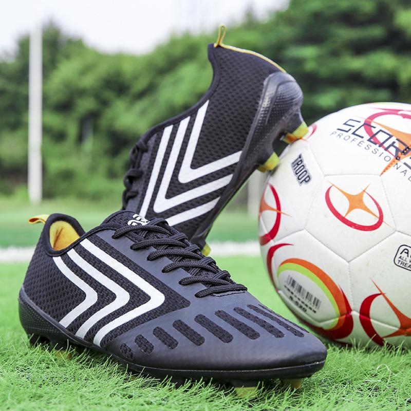 Football shoes men and women teenagers fly-woven mesh long nail bottom broken nail grass sports training shoes