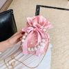 Brand Shoulder Bags For Women High Quality Luxury Ladies Handbag Black Bead Pearl Imitation Silk Female Bucket Cross Body Bag