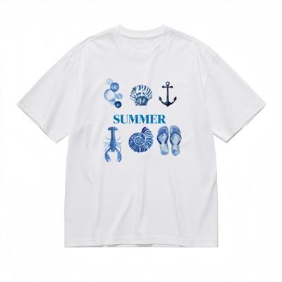 T-shirt Classica Traspirante di Tendenza da Uomo Design Estivo Avventura Oceanica Maglietta