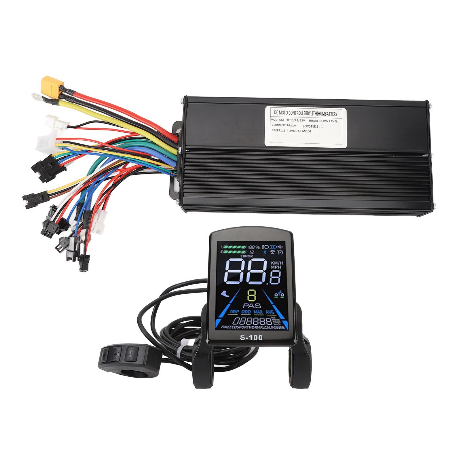 

Electric Bike Conversion Kit 40A 3 Mode Sine Wave Motor Controller S 100 Color Screen Panel 20X Throttle Handle 8