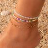 2-4Pcs/Set Bohemia Natural Shell Anklets for Women Fashion Summer Beach Barefoot Foot Chian Bracelet On Leg Ankle Accessories