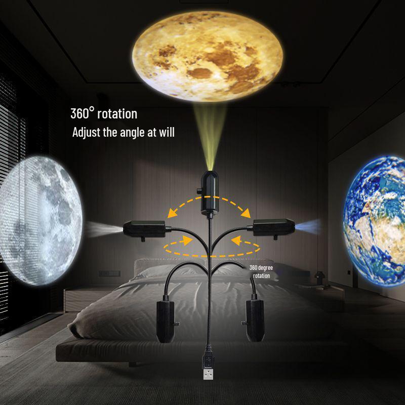 Starry Sky Moon LED Night Light: Creative Multi-Planet Projector