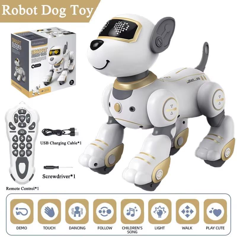 Mini Smart RC AI Robot Dog Educational Programmable Toy Touch Control / Touch Sensor Music Dance Intelligent Dialogue Chat золотой
