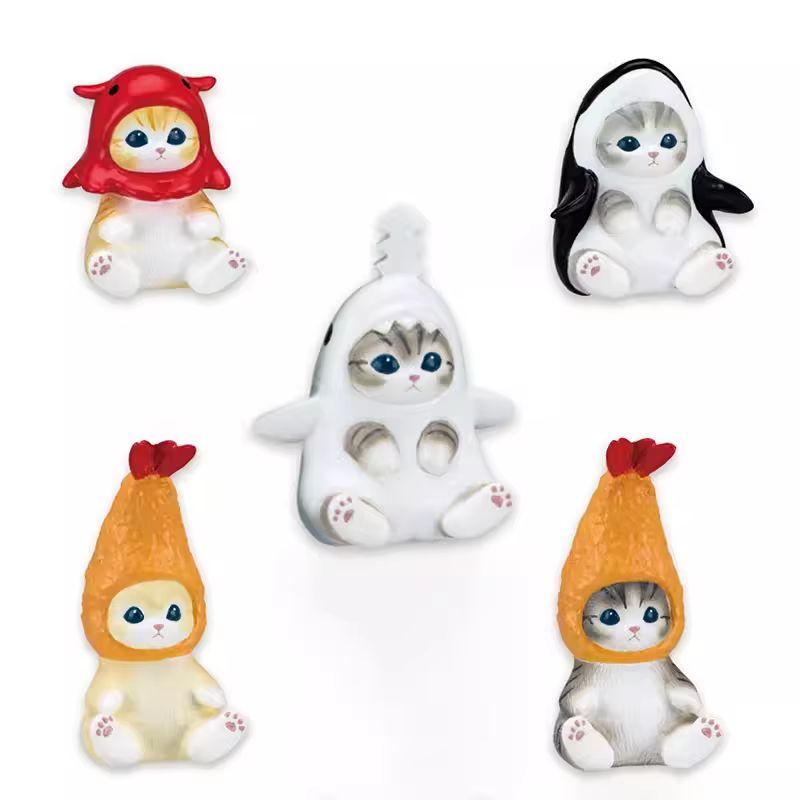 In Stock Mofusand Ebi Nyan Shark Cat Marine Animals Series Cat Kawaii Action Figures Desktop Decoration Birthday Present