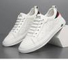 New Shoes for Men Genuine Leather Casual Shoes Street Trend White Flat Skateboard Shoes Man Cow Leather Lace-up Sneakers