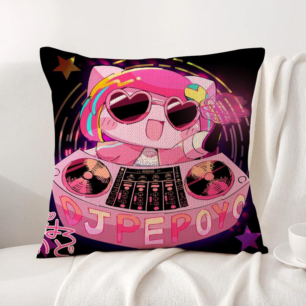 Cartoon P-Pepoyos Cushion Cover Summer Coolness Linen Fabric Double-Sided Printing Pillow Case Sofa Home Decor Gift
