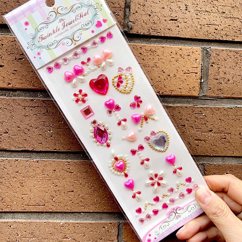 Křišťálové kamínky Samolepky na tetování na obličej DIY Jednorázové diamantové dekorace na obličej Make-up Akrylová nálepka Nálepka s vrtačkou na telefon