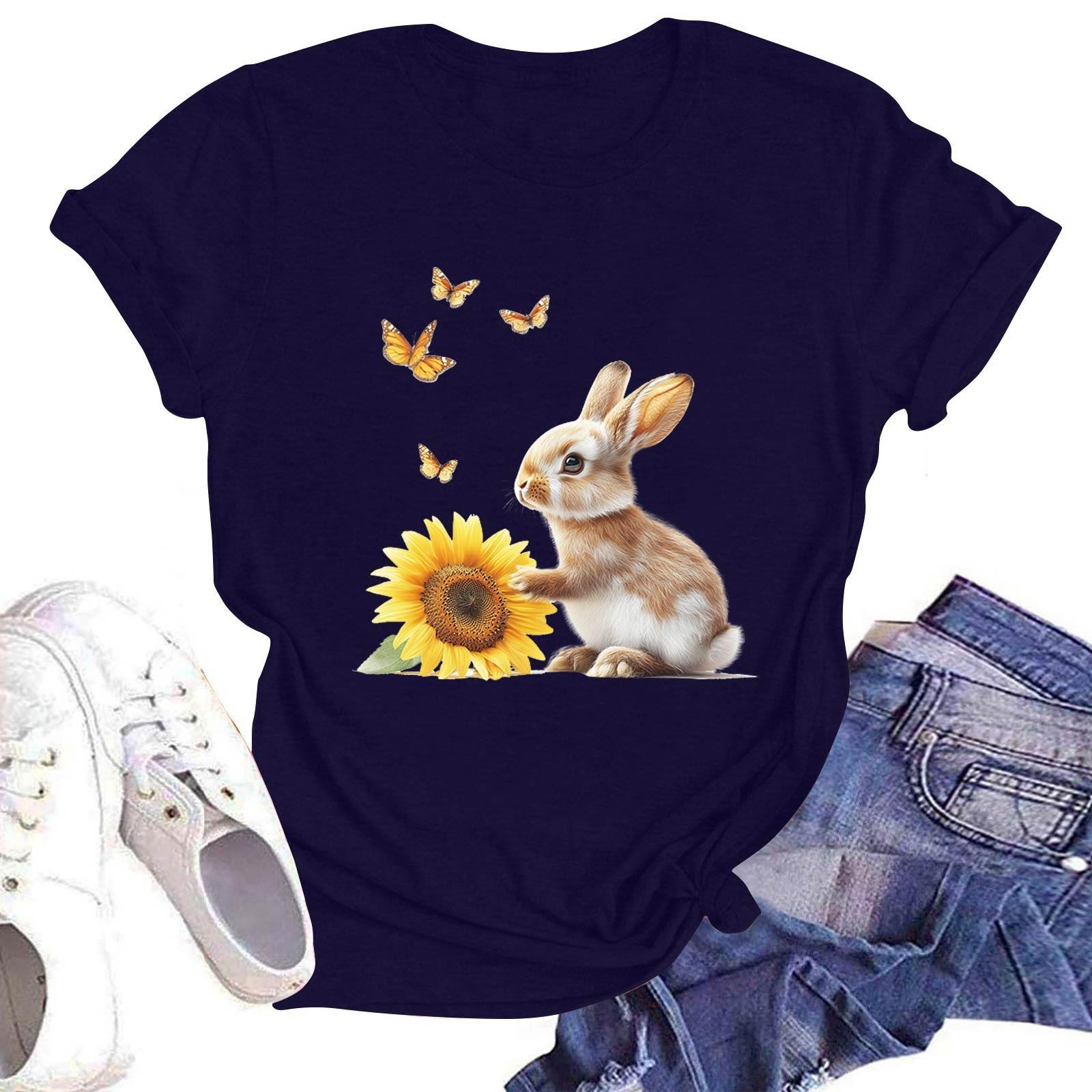 

Женская повседневная футболка с круглым вырезом и коротким рукавом S тёмно-синий