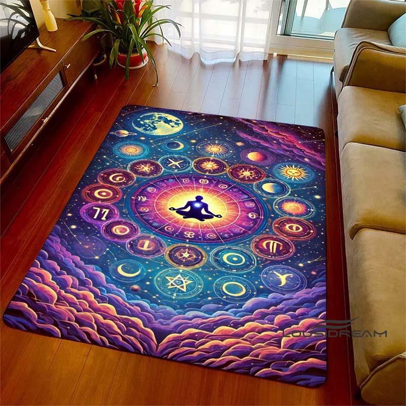 3D Rainbow 7 Chakra Rug, Bedroom Rug for Living Room, Home Sofa Decor, Kids Play Mat, Large Decor Rug, Yoga Meditation001