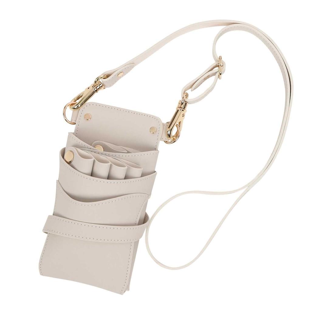 DEEDS Sienna Scissor Case Milk for and Trimmers S-393 (4-6 Scissors) - Latte, Hairdressers, Barbers,