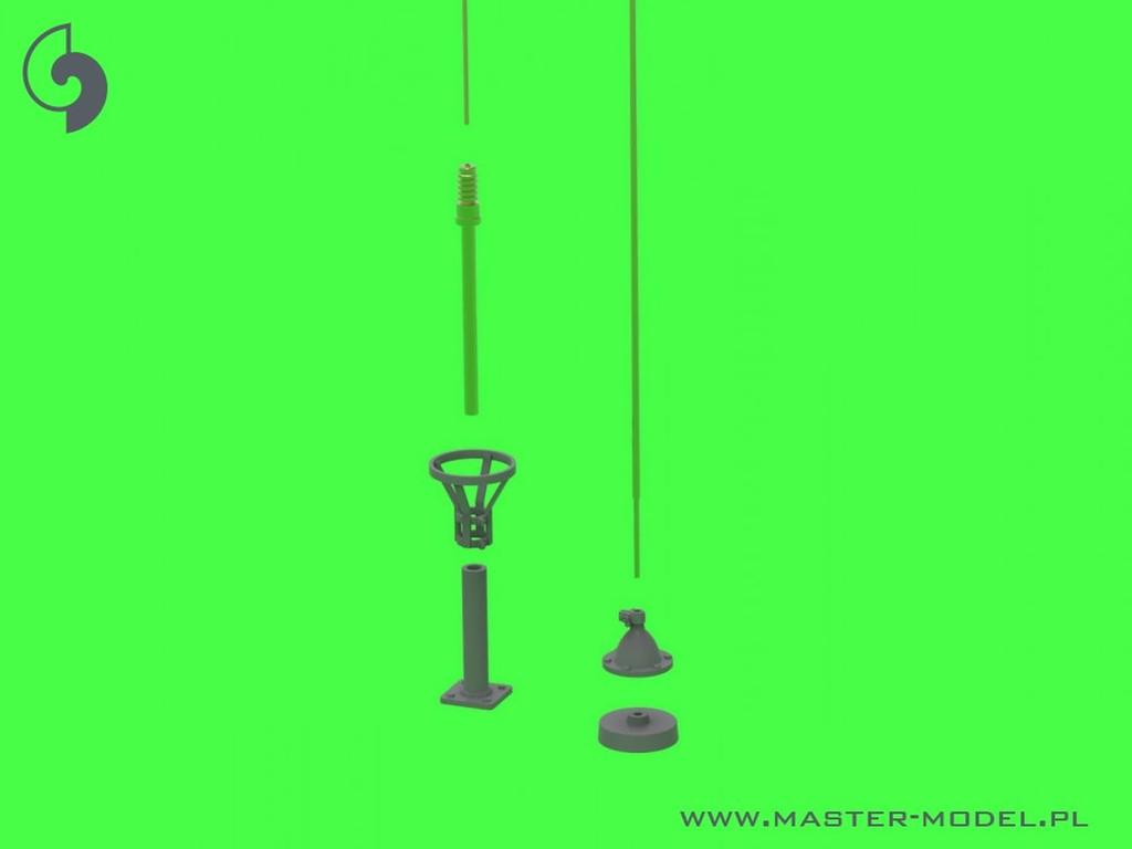Modelo Mestre Britânico 19 Conjunto de Antenas de Rádio Peças de Modelo de Plástico 1/35 WW2/Moderno Não. Anos 1940-1950 (para AFV) GM-35-057 (Veículo militar)