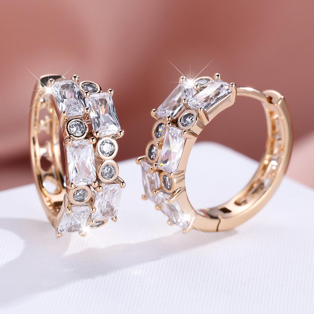 1 Paar goldene Farbe Rechteckschliff Weiß Schwarz Blau Lila Stein Tropfen Ohrringe Baumeln Haken Ohrringe Hochzeit Schmuck Geschenke