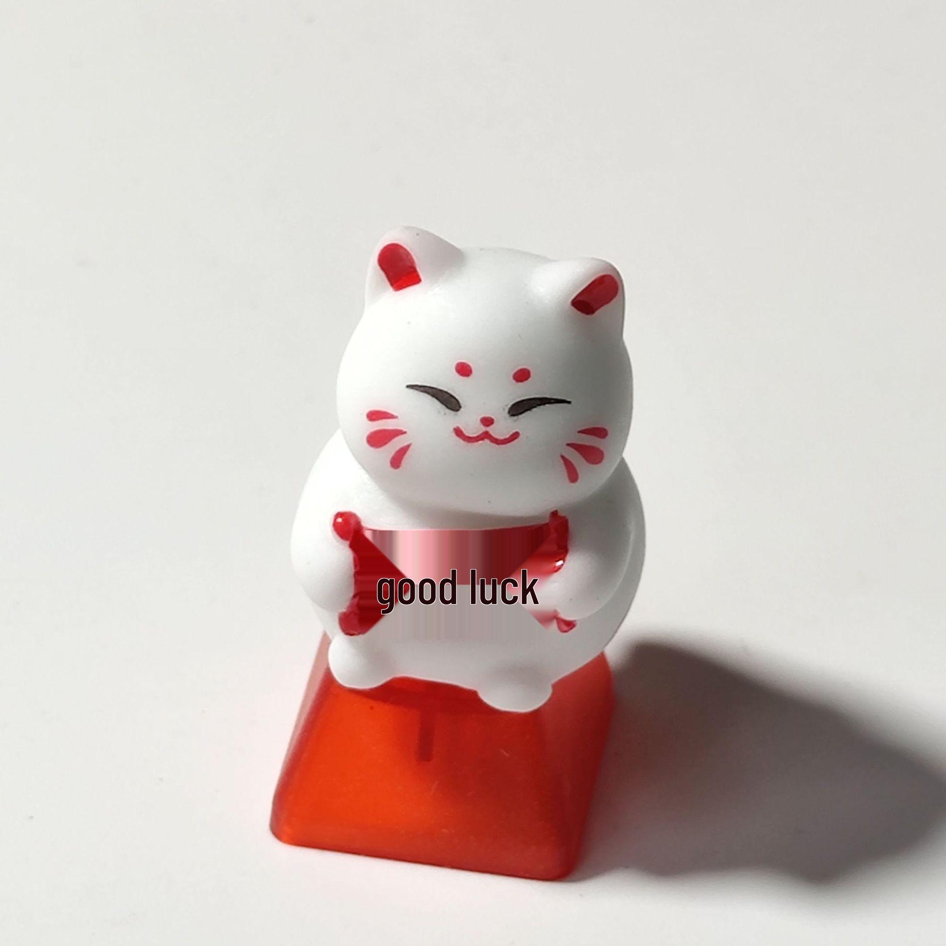 Lucky Cat Keycap: Handmade 3D Steampunk Cartoon for Mechanical Keyboards.