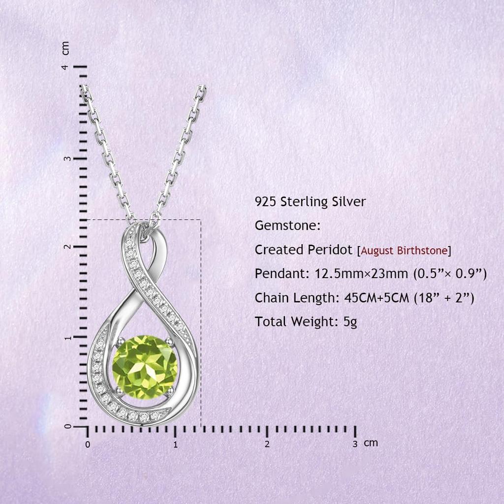 Gemlanto 925 Sterling Silver Necklace with Peridot Drops 18K Gold Gift Wrapping Perfect for Birthdays (August Birthstone), Plated, Available,
