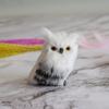 Cute Artificial Owl White Black Furry Christmas Bird Ornament Decoration Adornment Simulation For Home Decor Gift